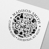 Frohe Weihnachts-Weihnachtsschrift Niedliche Rücks Permastempel