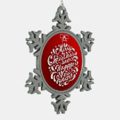 Frohe Weihnachts-Weihnachtsschwärme Schneeflocken Zinn-Ornament (Links)