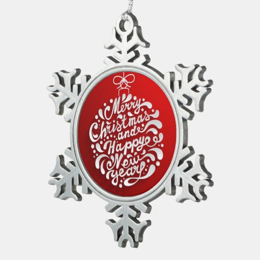 Frohe Weihnachts-Weihnachtsschwärme Schneeflocken Zinn-Ornament (Rechts)