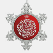 Frohe Weihnachts-Weihnachtsschwärme Schneeflocken Zinn-Ornament (Vorderseite)