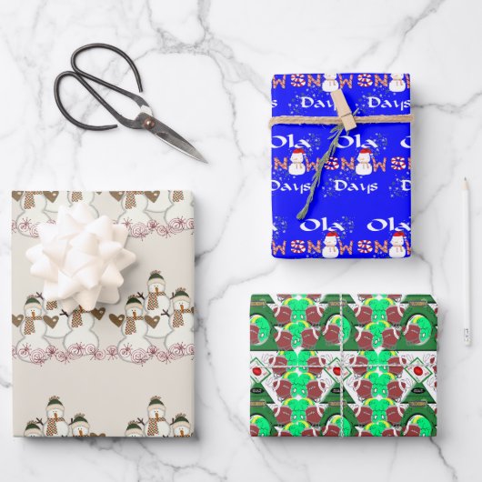 Frohe Weihnachts Weihnachtswrapping Paper Sheets Geschenkpapier Set (Vorderseite)