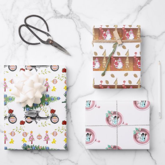 Frohe Weihnachts Weihnachtswrapping Paper Sheets Geschenkpapier Set (Vorderseite)