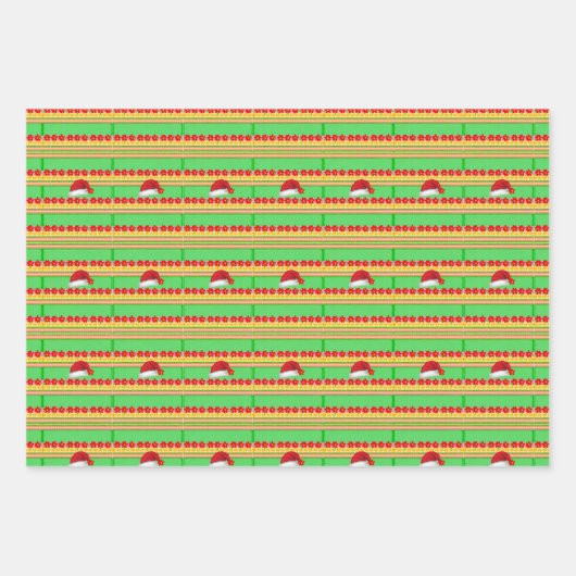 Frohe Weihnachts Weihnachtswrapping Paper Sheets Geschenkpapier Set (Vorderseite 3)