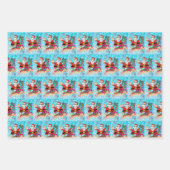 Frohe Weihnachts Weihnachtswrapping Paper Sheets Geschenkpapier Set (Vorderseite 2)