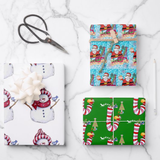 Frohe Weihnachts Weihnachtswrapping Paper Sheets Geschenkpapier Set (Vorderseite)