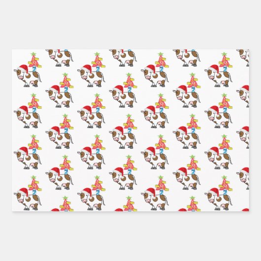 Frohe Weihnachts Weihnachtswrapping Paper Sheets Geschenkpapier Set (Vorderseite 3)