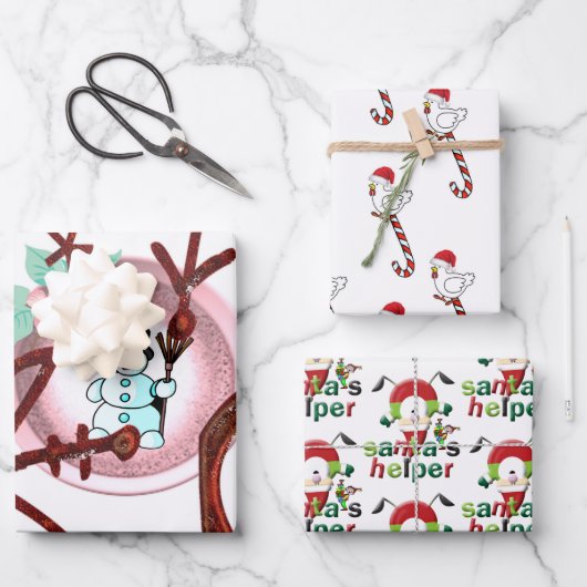 Frohe Weihnachts Weihnachtswrapping Paper Sheets Geschenkpapier Set (Vorderseite)