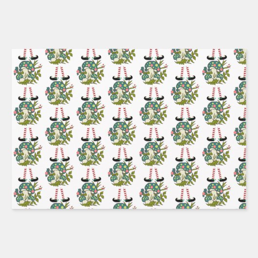 Frohe Weihnachts Weihnachtswrapping Paper Sheets Geschenkpapier Set (Vorderseite 3)