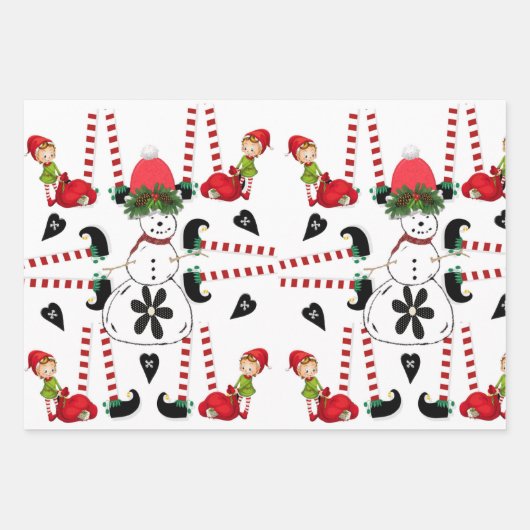 Frohe Weihnachts Weihnachtswrapping Paper Sheets Geschenkpapier Set (Vorderseite 2)
