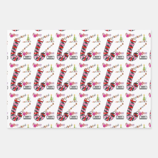 Frohe Weihnachts Weihnachtswrapping Paper Sheets Geschenkpapier Set (Vorderseite)