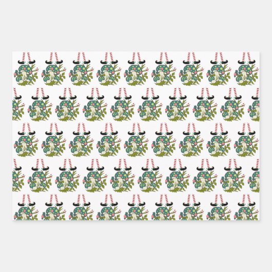 Frohe Weihnachts Weihnachtswrapping Paper Sheets Geschenkpapier Set (Vorderseite 2)