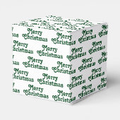 Frohe Weihnachts-Weiß dunkelgrün niedliche Textmus Geschenkschachtel (Rückseite)