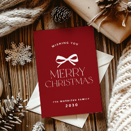 Frohe Weihnachts-Weißbug, schlicht, ohne Foto Feiertagskarte