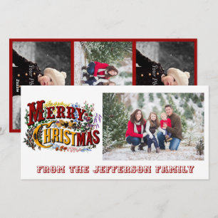 Frohe Weihnachts-weiße Fotokarte Feiertagskarte