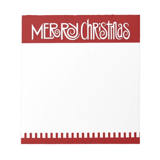 Frohe Weihnachts weiße Notepad Notizblock (Vorderseite)