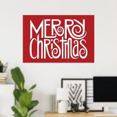 Frohe Weihnachts-weiße Poster (Heimbüro)
