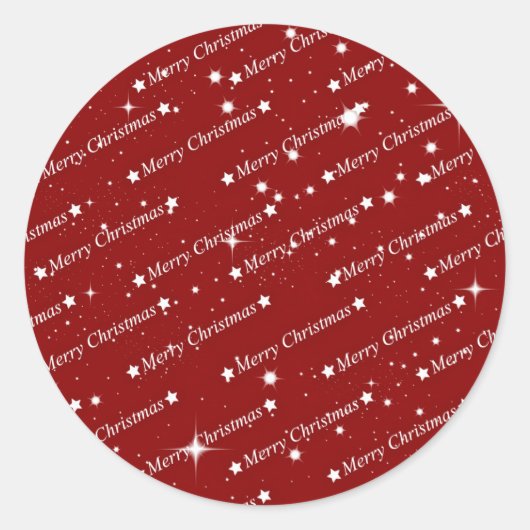 Frohe Weihnachts-weiße Text auf rot Runder Aufkleber (Vorderseite)