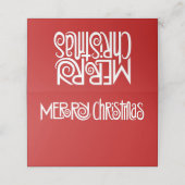 Frohe Weihnachts-Weißtext-Platzkarte Platzkarte (Außenseite Aufgefaltet)