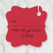 Frohe Weihnachts Welpe Foto Einkaufskorb Gefallen  Geschenkanhänger (Rückseite)