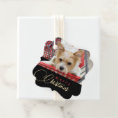 Frohe Weihnachts Welpe Foto Einkaufskorb Gefallen  Geschenkanhänger (Beispiel)
