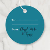 Frohe Weihnachts Welpe Foto Typografie Geschenkanhänger (Rückseite)