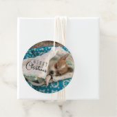 Frohe Weihnachts Welpe Foto Typografie Geschenkanhänger (Beispiel)