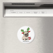 Frohe Weihnachts Welpe Mops Magnet (In Situ (Geschirrspüler))