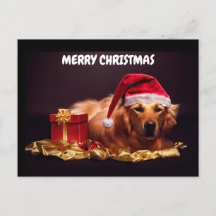 Frohe Weihnachts Welpenhund Feiertagspostkarte