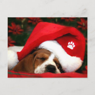 Frohe Weihnachts-Welpenpost-Karte Feiertagspostkarte