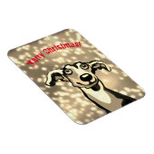 Frohe Weihnachts-Whippet Magnet (Rechte Seite)