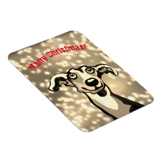 Frohe Weihnachts-Whippet Magnet (Rechte Seite)