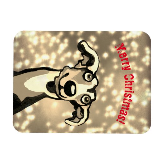 Frohe Weihnachts-Whippet Magnet (Horizontal)