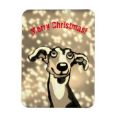 Frohe Weihnachts-Whippet Magnet (Vertikal)