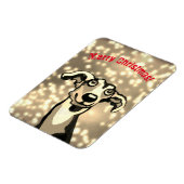 Frohe Weihnachts-Whippet Magnet (Linke Seite)