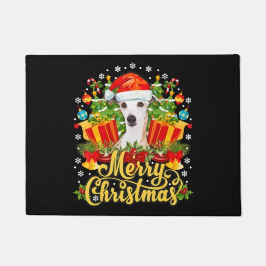 Frohe Weihnachts-Whippet-Mama Vater Xmas Fußmatte (Vorderseite)
