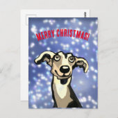 Frohe Weihnachts-Whippet Postkarte (Vorne/Hinten)