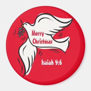 Frohe Weihnachts White Dove anpassen Magnet