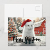 Frohe Weihnachts-White Fox Postkarte (Vorne/Hinten)