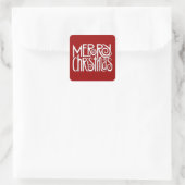 Frohe Weihnachts-White-Square-Aufkleber Quadratischer Aufkleber (Tasche)