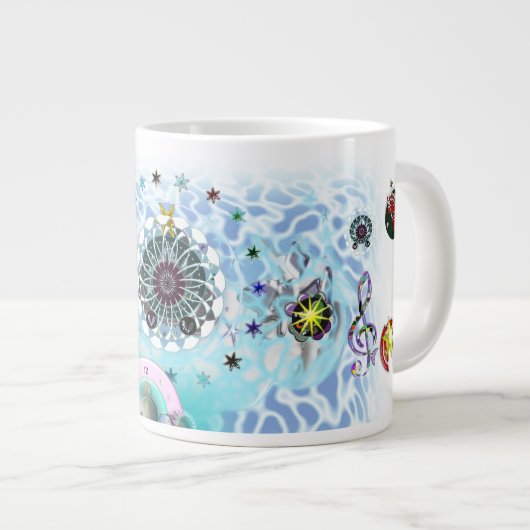 Frohe Weihnachts Wind Santa Claus Sock Jumbo-Tasse (Vorderseite Rechts)