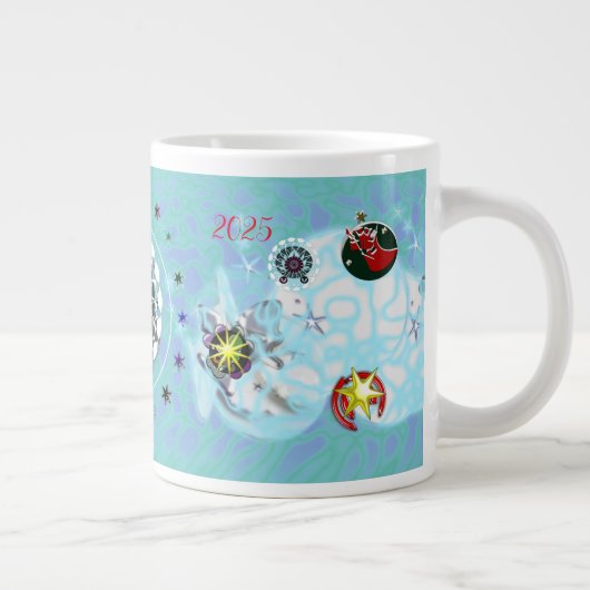 Frohe Weihnachts Wind Santa Claus Sock Jumbo-Tasse (Rechts)