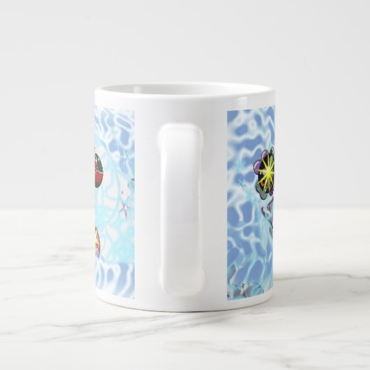 Frohe Weihnachts Wind Santa Claus Sock Jumbo-Tasse (Rückseite)