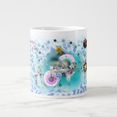 Frohe Weihnachts Wind Santa Claus Sock Jumbo-Tasse (Vorderseite)