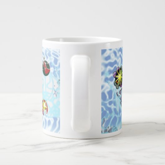 Frohe Weihnachts Wind Santa Claus Sock Jumbo-Tasse (Rückseite)