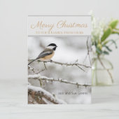 Frohe Weihnachts Winter Bird Custom Feiertagskarte (Stehend Vorderseite)