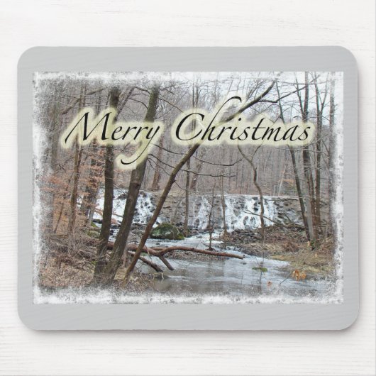 Frohe Weihnachts-Winter-Damm Off Badman Road Mousepad (Vorne)