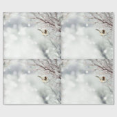 Frohe Weihnachts Winter Frost Bird Traditionell Geschenkpapier (Flach)
