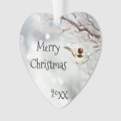 Frohe Weihnachts Winter Frost Bird Traditionell Ornament (Vorderseite)