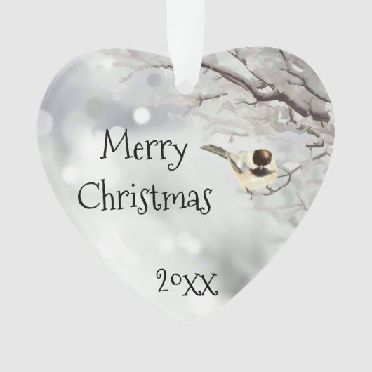 Frohe Weihnachts Winter Frost Bird Traditionell Ornament (Vorderseite)