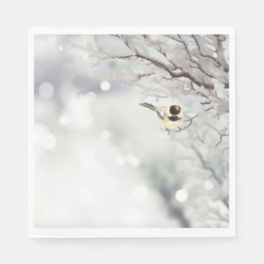 Frohe Weihnachts Winter Frost Bird Traditionell Serviette (Vorderseite)